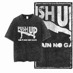 YG BODY BUILDING Printed Cotton Acid Washed Graphic Unisex T Shirt Cool CROSSFIT Streetwear Men Tshirts Big Size Tee for Men - Matrix Studios
