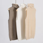 Women 100% Merino Wool Sleeveless Pullovers Turtleneck Sweater Waistcoat Wool Knitwear Spring Autumn Winter Fashion Vest Tops - Matrix Studios