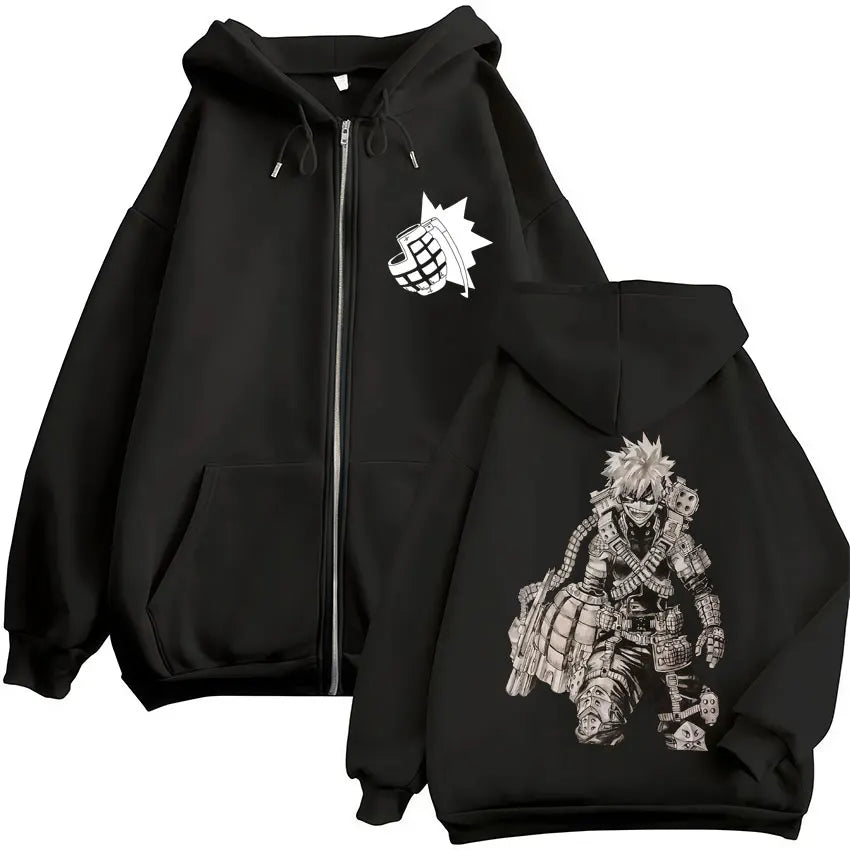 Japan Anime My Hero Academia Zip Up Hoodies Harajuku Fashion Manga Vintage Sweatshirt Men Women Fleece Oversized Tracksuit Coats - Matrix Studios