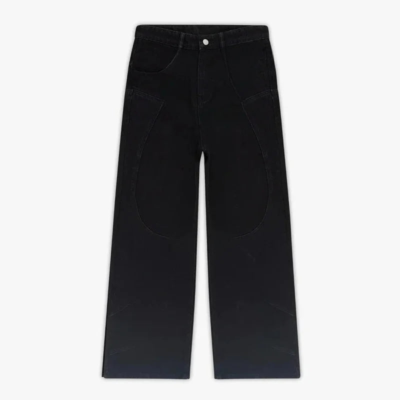 Hip Hop Straight Leg Pants Gothic Fringed Casual Micro Flared Pants Y2K Vintage Slim Fit Jeans Trendy Washed Men Women Harajuku - Matrix Studios