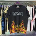 Free shipping New Satoshi Nakamoto fashion T-shirt hotfix rhinestone and Printed with Washed Oversized 100% cotton Men Women T-shirts Y2K Fashion streetwear - Matrix-studios.com