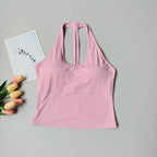 Sports Bra Women's V-neck Halter Neck Beautiful Back Push-up Yoga Vest Gym Top Outer Wear Running Shock-proof Fitness Bra Top - Matrix Studios