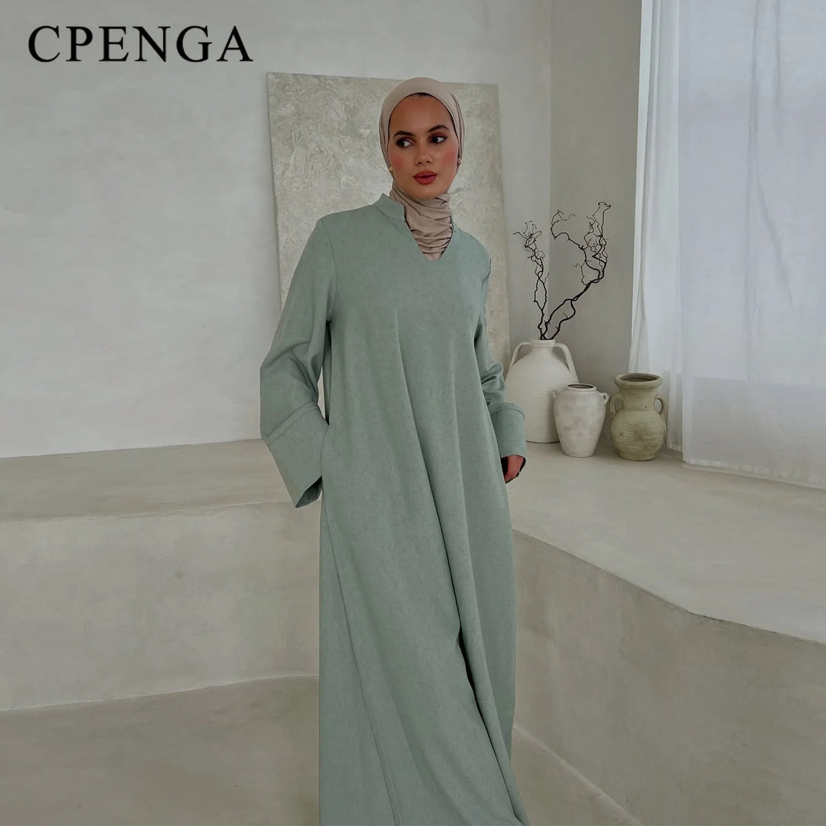 Ramadan Arabic Muslim Women Modest Dress Elegant Eid Dubai Abaya Islam Holiday Loose Outfit New Arrive Plain Turkey Kaftan Robe - Matrix-studios.com