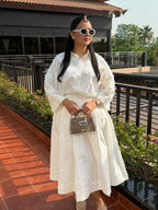 HH Women Tassel Sets White Turn-Down Collar Single-Breasted Shirts+High Waist Zipper A-Line Long Skirts Female Holiday Suit - Matrix-studios.com