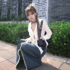 Karrram Y2k Aesthetics Pleated Shirt Fairycore Lace Up Blouse Trashy 2000s Style V-neck Shirt Irregular Japanese Harajuku 90s - Matrix-studios.com