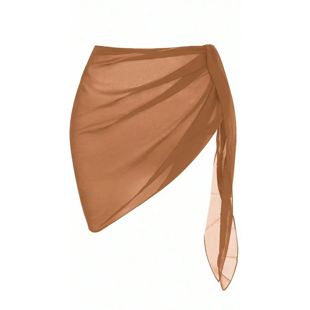 Summer Vacation Bikini Beach Skirt Women Beach Swimming Chiffon Skirt Lightweight Scarf Beach Swimsuit Hoodie Strap Design Sexy - Matrix Studios