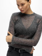 2025 Autumn Solid Color Round Neck Hollow Knitted Sweater Still Commuting Long Sleeve Hoodie Casual Long Sleeve Top - Matrix-studios.com