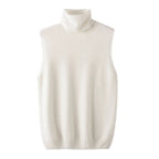 Women 100% Merino Wool Sleeveless Pullovers Turtleneck Sweater Waistcoat Wool Knitwear Spring Autumn Winter Fashion Vest Tops - Matrix Studios