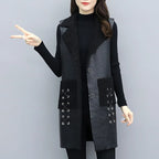 Autumn Winter Fur Leather Vest Coat Long Lambwool Sleeveless Jacket Thick Velvet Warm Waistcoat Large Size Women Fur Vest L-5XL - Matrix Studios