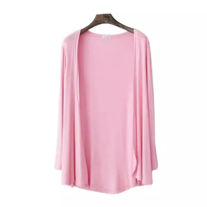 2024 Summer Autumn Korean Women Modal Cardigan Ladies Shawl Female Cotton Sweater Cardigans Long Sleeve Women Casual Thin Coats - Matrix Studios