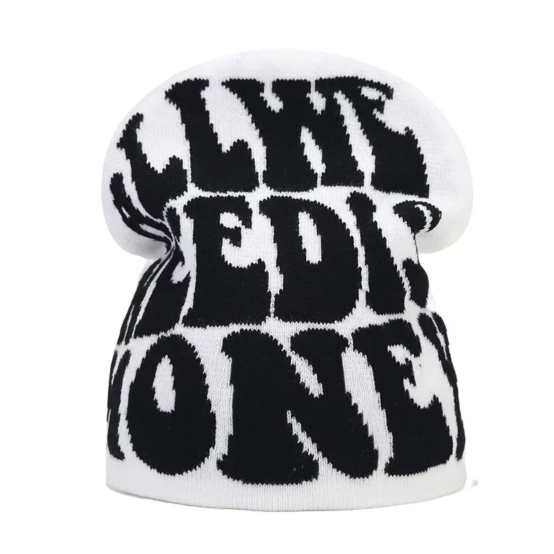Y2K Letter Knitted Winter Autumn Beanie Cap Men Women Kanye Beanies Gorras Hombre Top Warm Skiing Hat Ear Hats Hip Hop Skullcap - Matrix-studios.com