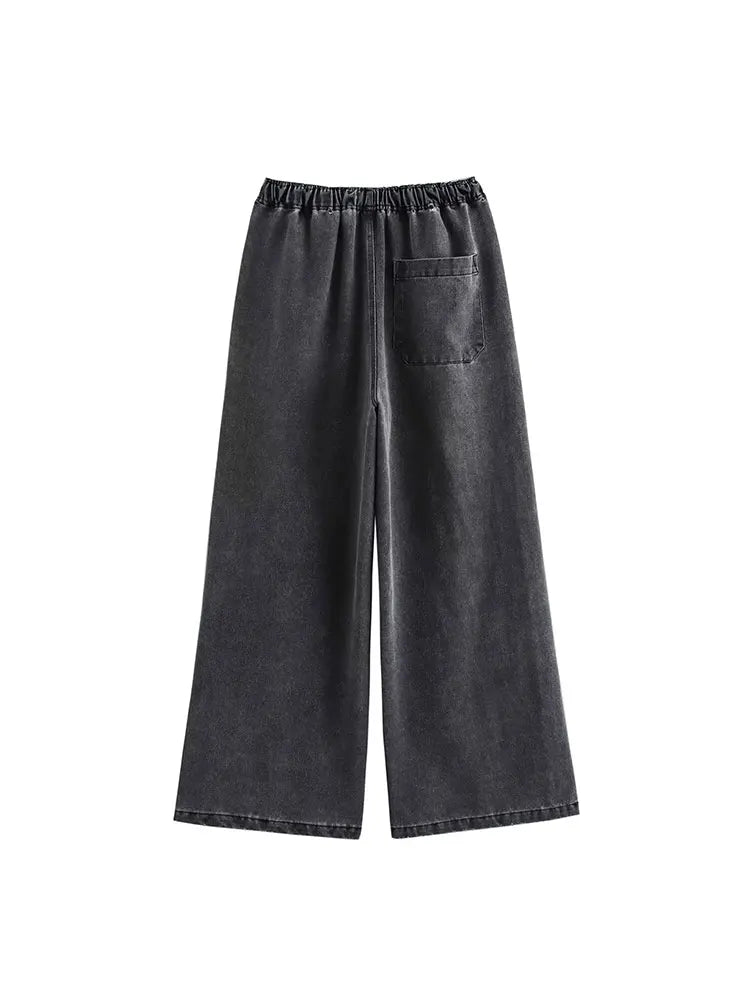 2024 Autumn Jeans Sets Women Turn-down Collar Casual Top Fashion High Waist Streetwear Female Denim Pant Two Piece Set - Matrix-studios.com