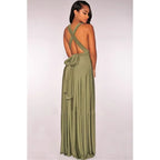 Fashion Multi-worn V-neck Vestidos De Fiesta Women Long Dress Sexy Strapped Lady Summer Maxi Dress - Matrix-studios.com