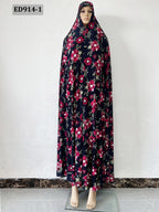 6XL  Muslim Womens Hooded Abaya African Sleeveless Prayer Garment Kaftan Dress With Hijab Floral Dubai Saudi Robe Ramadan - Matrix-studios.com