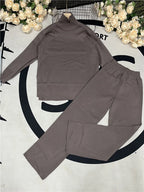 Autumn Winter 2 Pieces Women Sets Knitted Tracksuit Turtleneck Sweater and Straight Jogging Pants Suits - Matrix-studios.com