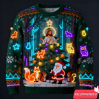 Fake Neon Light 3D Printed Ugly Xmas Sweater For Women Men Clothes Merry Christmas Snowman Funny Santa Jesus Pullovers Tracksuit - Matrix Studios