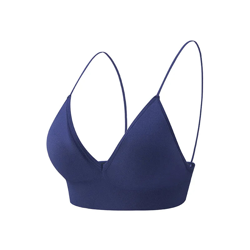 Flarixa Triangle Cup Deep V Neck Bralettes Camisole Bra for Woman Yoga Top Corset With Push Up Effect Soft Underwear Lingerie - Matrix Studios