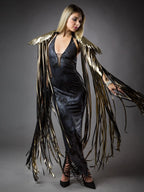 Sparkly Wing Fringe Tassel Patchwork Shawl Women Vintage Cosplay Cape Ponchos Bohemian Cardigan Cloak Boho Capes Streetwear 2024 - Matrix Studios