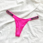 Low Waist Sexy Women Thongs Panties Rhinestones letter Diamonds G String Sports Thong Shorts Briefs T-back Fitness Size S-XL - Matrix Studios