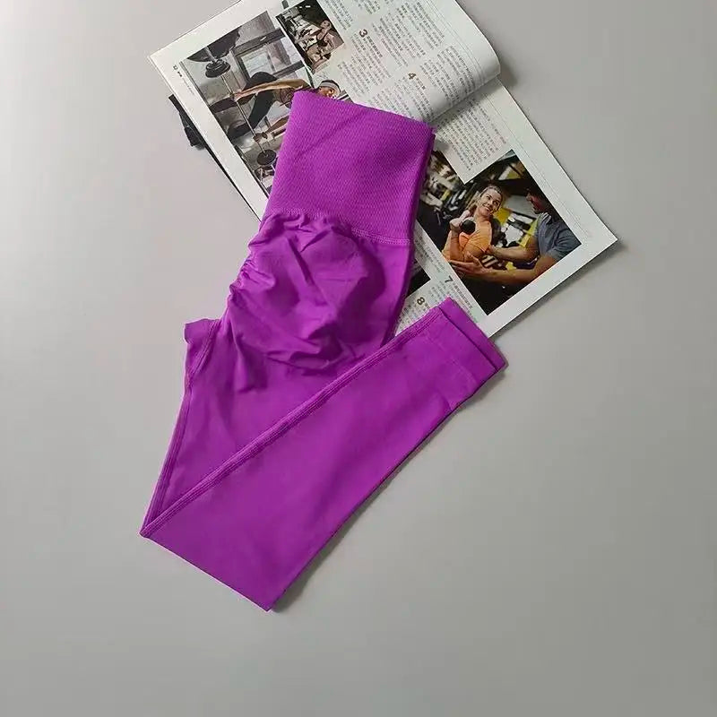 Seamless Sport Yoga High Waist Pants Leggings Sport See Through Yoga Gym Running Quick Dry Pants Scrunch Butt Pants - Matrix-studios.com