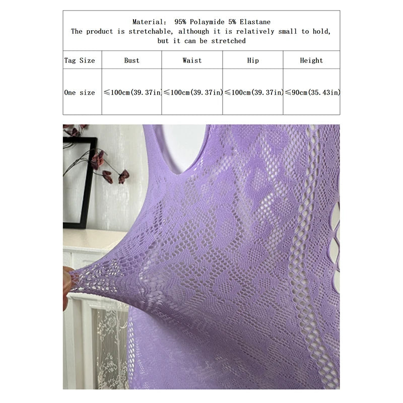 1PC Sexy Women Fishnet Cover Up Without Bikini Hollow Out Bodycon Dress  See Through Beachwear Summer Women's Swimwear DSH785 - Matrix Studios