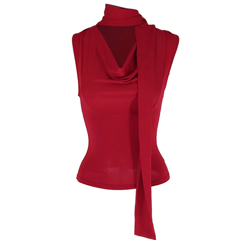 Solid Tank Summer New Women Sexy Sleeveless V-Neck Lady Top Fashion Bandage Streetwear Casual Slim Tank Elegant Knitted Clothing - Matrix-studios.com