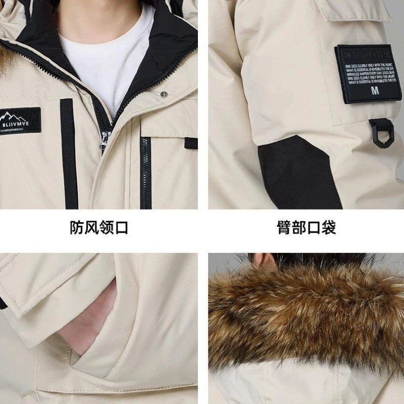 New Winter Mens Hooded Fur Collar Duck Down Coats High Quality Waterproof Coats Fashion Parkas Male Casual Warm Down Jackets - Matrix Studios