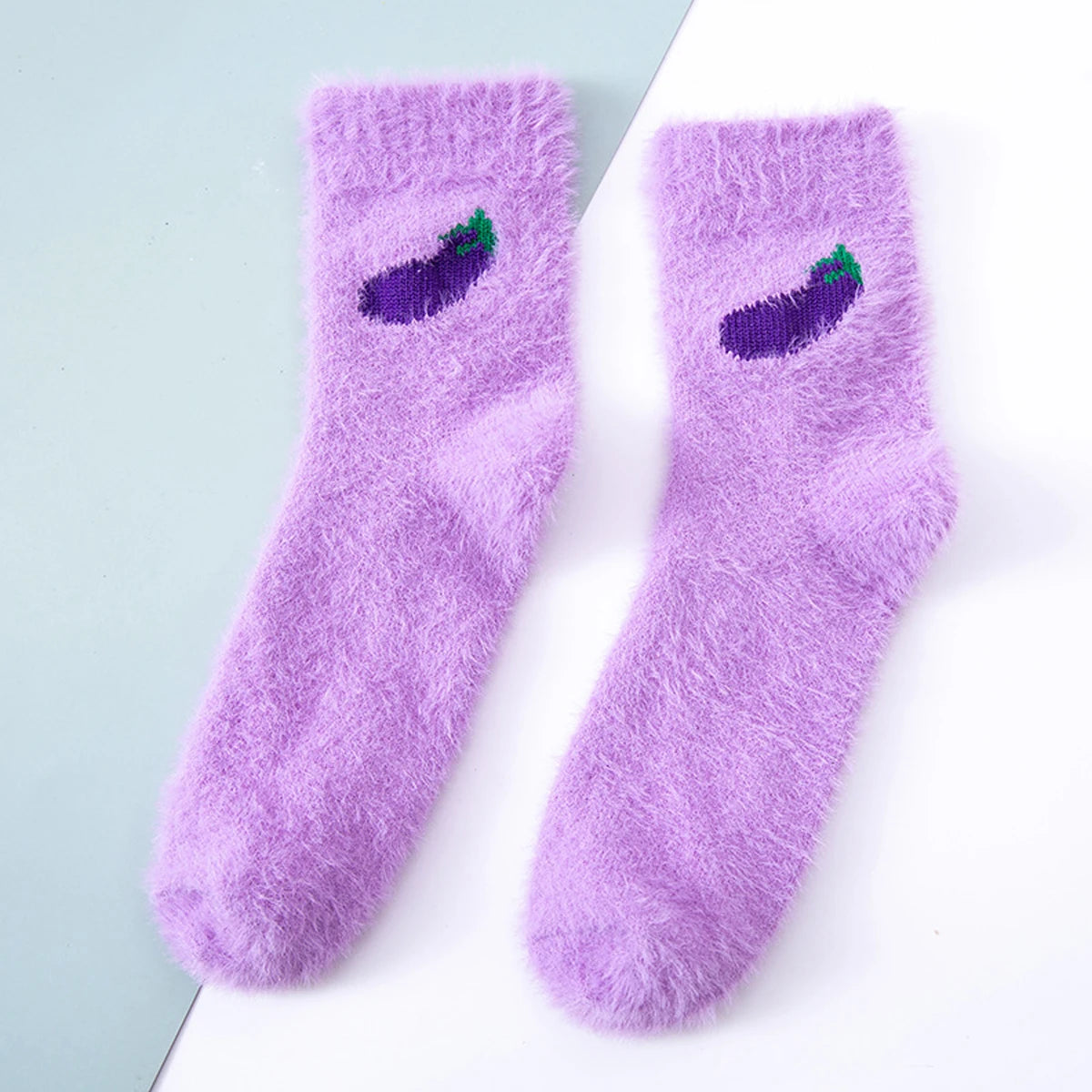 6/5/4/3/2/1Women's Warm Solid Color Floor Socks Non Slip Plush Knitted Coral Fleece Socks No Show Socks - Matrix Studios