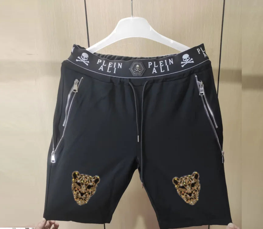 2025 Designer  Rhinestone  short Summer Luxurious Plein ali Hip Hop Male Brand Casual short pant