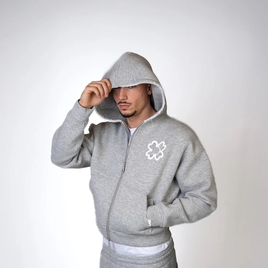 New TOROM Black Applique embroidery Personality Trend Zip Up Hooded Jackets Couple Hip-Hop Streetwear Classic Sweatshirt Men Ins