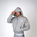 New TOROM Black Applique embroidery Personality Trend Zip Up Hooded Jackets Couple Hip-Hop Streetwear Classic Sweatshirt Men Ins
