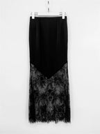 Trendix Women Patchwork Lace Skirts 2025 New High Waist Slim Hollow Out Maxi Skirts Autumn Brown Fashion Party Club Boho Skirt - Matrix-studios.com