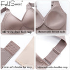 FallSweet Push UP Bra for Women Seamless Plus Size Bras Thin Cup Wireless Bralette Sexy Brassiere Femme M-6XL - Matrix Studios