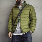 Maden Winter Men's Stand-up Collar Down Jacket Lightweight Hydrophobic White Duck Down Filling Coat Warm Inner Layer for Fall - Matrix Studios