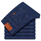 2026 New Style Business Men's Jeans Casual Straight Stretch Fashion Classic Blue Black Work Pant Denim Trousers Male Clothing - Matrix Studios