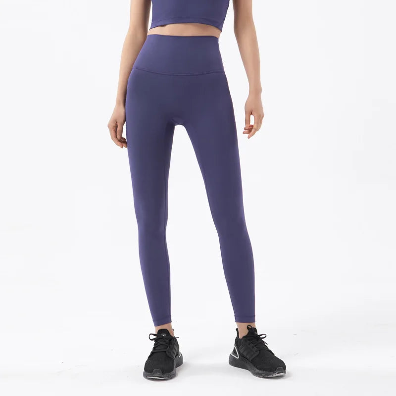 SOISOU Nylon Yoga Pants Gym Leggings Women Girl Fitness Soft Tights High Waist Elastic Breathable No T Line Sports Pants - Matrix-studios.com