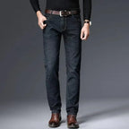 2026 New Style Business Men's Jeans Casual Straight Stretch Fashion Classic Blue Black Work Pant Denim Trousers Male Clothing - Matrix Studios