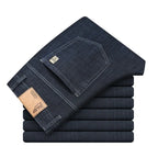 Men's Ice Silk Jeans Summer New Lyocell Thin Business Casual Denim Pants Classic All Match Slim Fit Straight Elastic Jean Male - Matrix Studios