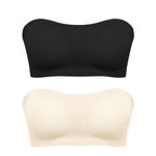 Women's Sexy Strapless Push Up Bra Removable Padded Seamless Ice Silk Top Women Invisible Beauty Back Anti-slip Off-shoulder Bra - Matrix Studios