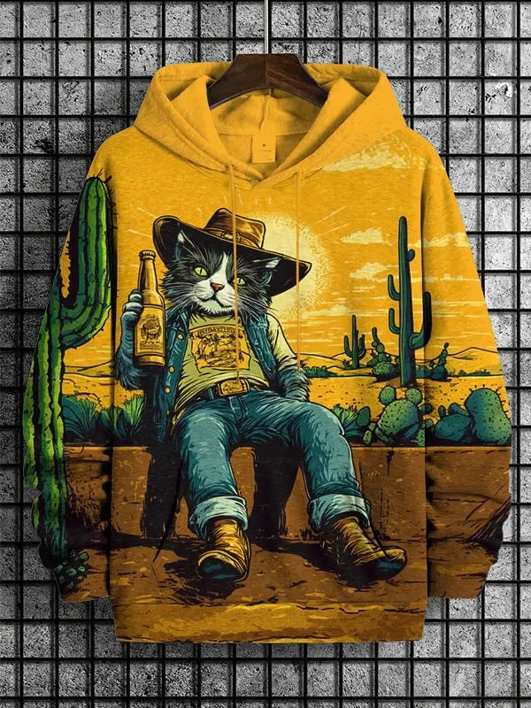 2026 Men's Hoodies Funny Cat Dinosaur UFO Art 3D Printed Cartoon Sweatshirt Men Women Tracksuit Oversized Casual Street Y2k Coat - Matrix Studios