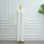 Ramadan Arabic Muslim Women Modest Dress Elegant Eid Dubai Abaya Islam Holiday Loose Outfit New Arrive Plain Turkey Kaftan Robe - Matrix-studios.com