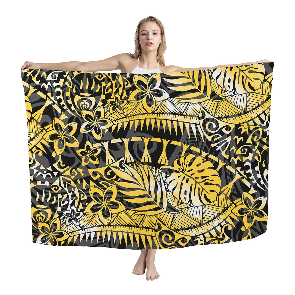 Summer Custom Sarong Rugby Team LOGO Polynesian Tribes Print Multi Wear Beach Sarong Swimsuit Wrap Lavalava Sarong Men Cover - Matrix Studios