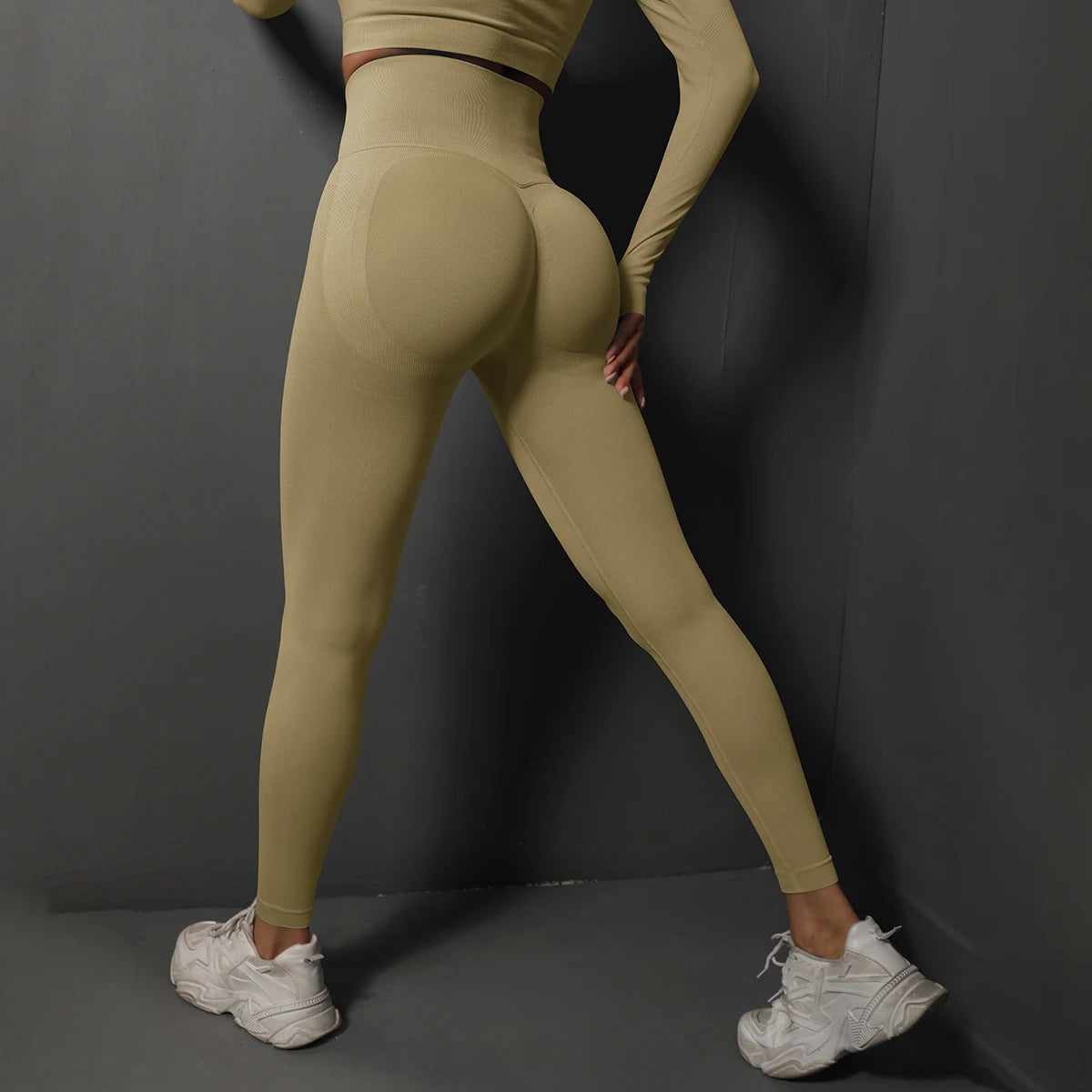 2Pcs Women Sets Energy Seamless Gym Suits Bubble Butt Sports Pants+Long Sleeve Shirts Push Up Running Sets Tracksuits Tights Set - Matrix-studios.com