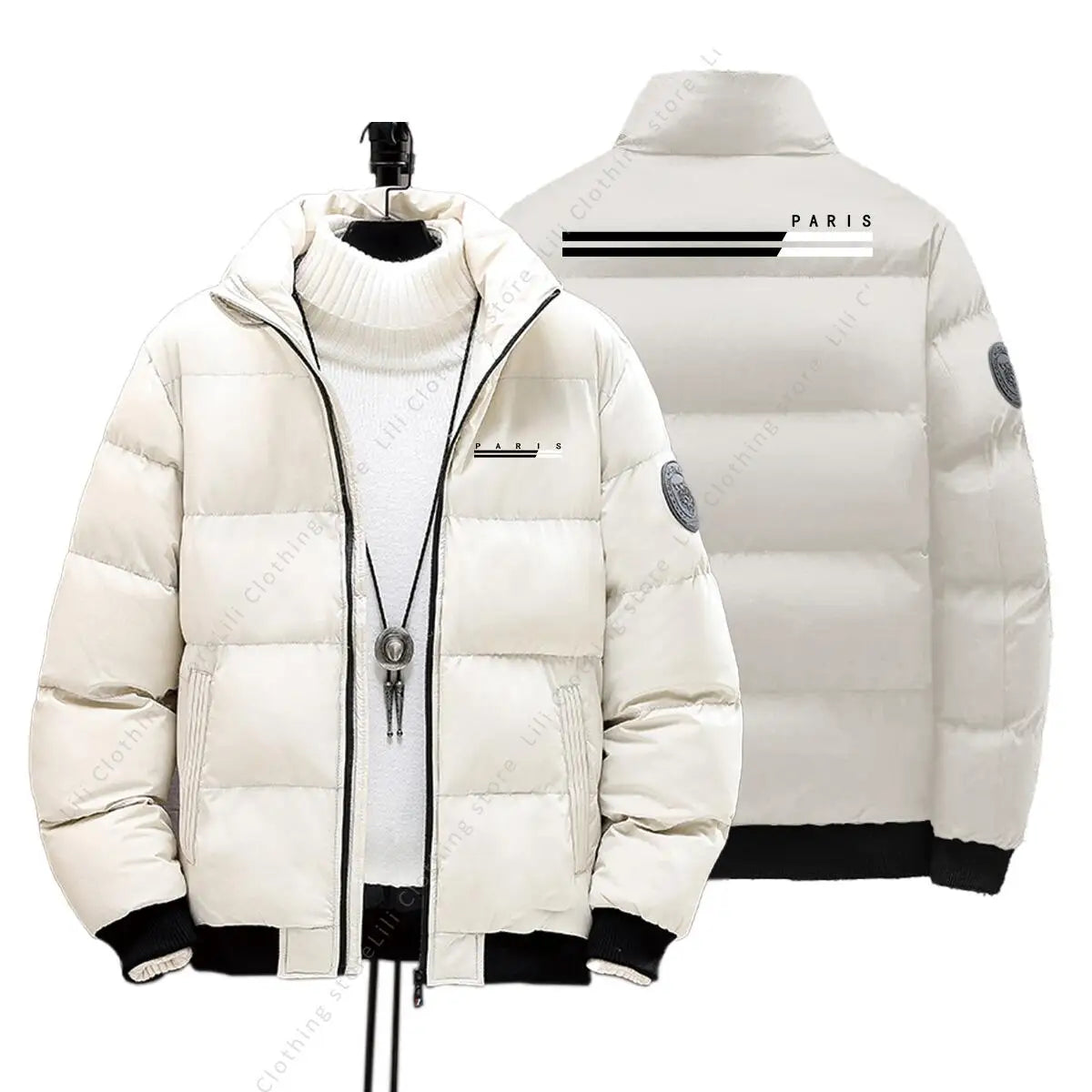 PARIS Graphic Letter Down Jackets Mens Winter Jackets Thick Warm Parkas Coats Clothing Fashion Men Puffer Jacket True to Size - Matrix Studios