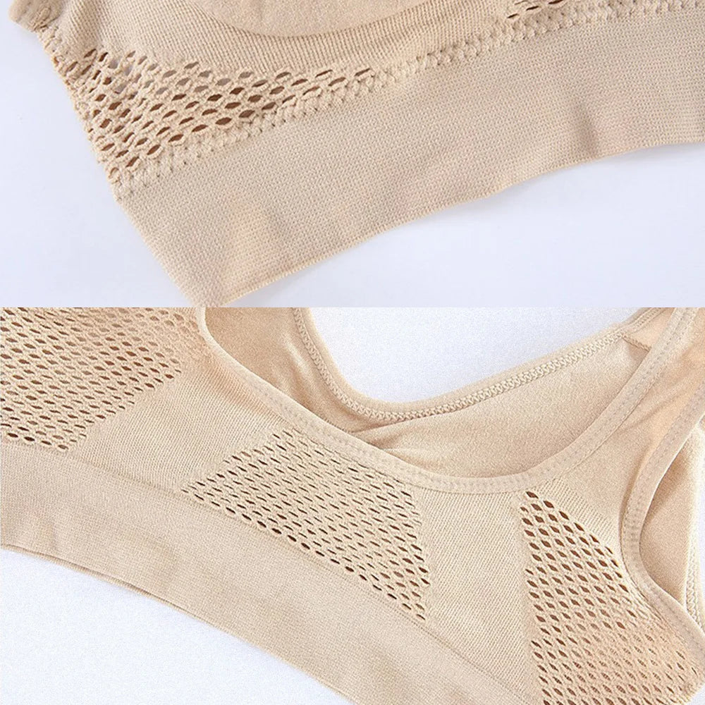 Seamless Mesh Women Sports Bras Fitness Gym Running Underwear Shockproof Bra Wireless 6XL Plus Size Crop Top Breathable Yoga Bra - Matrix Studios