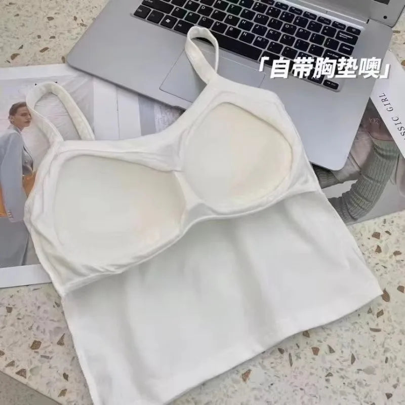 Crop Top Women Sexy Sleeveless Tops Fashion Female Underwear Lady's Camisole Girl Basic T-shirt Vest Lingerie Bras Tube Tops Hot - Matrix-studios.com