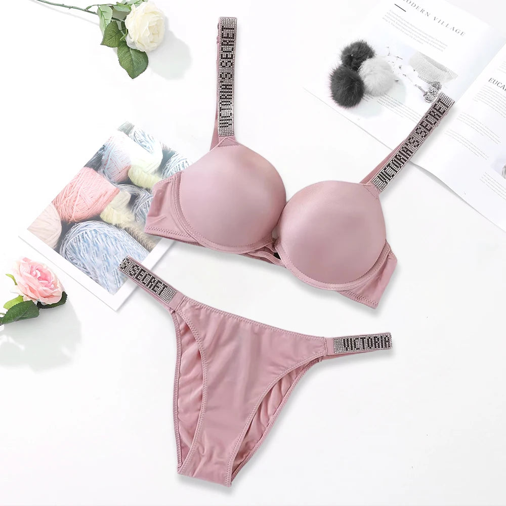 Victoria's Secret Women's Fashion Lingerie Set Sexy Breathable Soft Versatile Shapewear Sexy Lingerie Bra and Panty Set Push Up - Matrix-studios.com