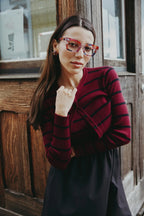 AS AW25 stripe knitting cardigan + sleeveless patch dress maxi matching set for woman clothing - Matrix-studios.com