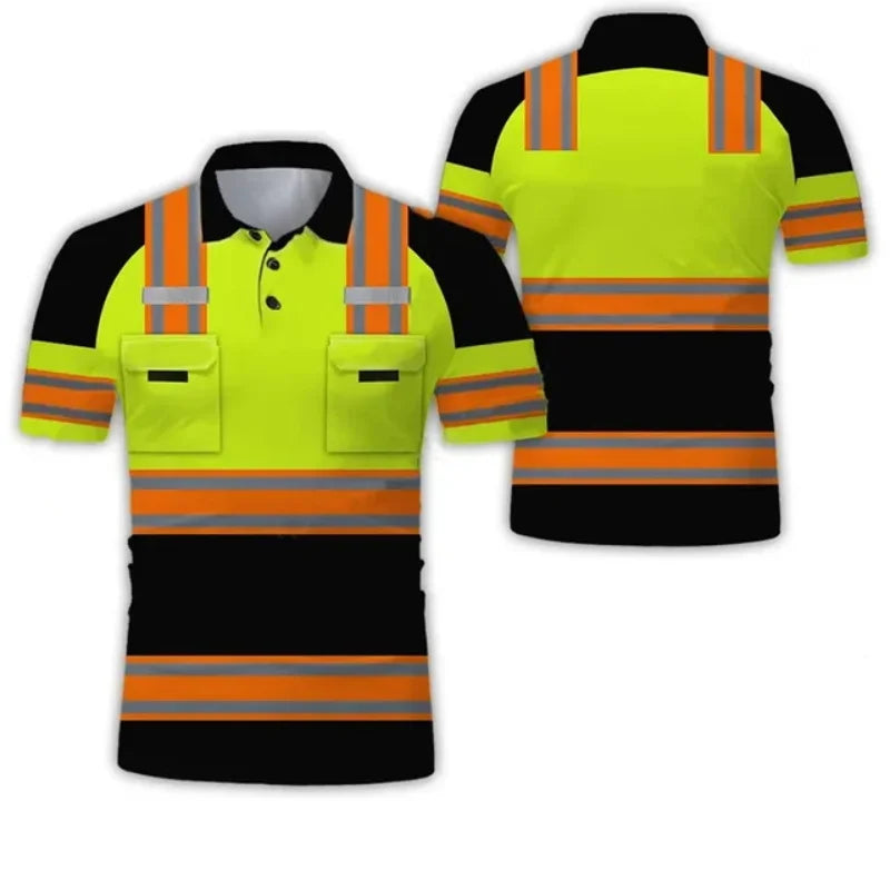 3D Printing Project Excavator Driver Uniform For Men Women Short Sleeve Plus Size Safety Work Clothes Polo Shirts Polo Hommes - Matrix-studios.com