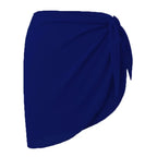 Summer Women Short Solid Sarong Swimsuit Coverups Beach Bikini Wrap Sheer Short Skirt Chiffon Skirt Scarf Swimwear Cover-ups - Matrix Studios